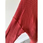 Caslon  Sorrel Red Diagonal Ribbed Hooded Sweater Size Medium Casual Activewear Photo 2