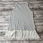 Cloud Chaser Sweater Lace V Neck Sleeveless Tank Top Grey Gray White S SM Small Photo 3