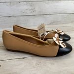 Madewell NWT J. Crew Sz 6.5 Cap Toe Bow Ballet Flats Shoes in Nude Black BT268 Photo 2