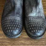 Paola Ferri Grey Black Distressed Suede Studded‎ Moto Motorcycle Boots 39 Gray Size 8 Photo 5