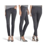 White House | Black Market  Velvet Skinny Jeans — Gray, Size 12R, Zip Hem EUC Photo 1