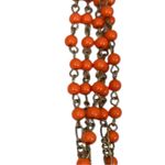 Cookie Lee  Women’s Necklace Bracelet Set Multi Strand Beaded Orange Gold 17” Photo 3