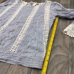 Sundance crochet striped coastal beach blouse Blue Size M Photo 4