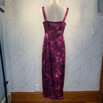 Cinq a Sept Alexa Dress Tie Dye Satin Midi Hippie Boho Slits Size 4 Pink Photo 7