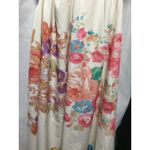 Floral Maxi Dress Ruffle Neck Sleeveless Tie Back Cottagecore Wedding Guest L Tan Size L Photo 1