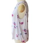 Lucky Brand Lavender Floral Split VNeck Lilac Sleeveless Blouse ~ Women's LARGE Photo 2
