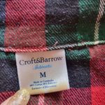 Croft & Barrow Button Down Flannel Pajama Top Red Size Medium Photo 4