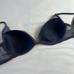 Victoria's Secret  Women's 34DD Incredible Plunge Bra Navy Blue Lace Dainty Photo 3