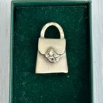 Beautiful Vintage Pewter Handbag Purse Tac Lapel Pin Silver Photo 3