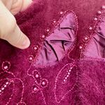 Creatore Dark Purple Maroon Angora Lambswool Blend Feminine Embroidered Beaded M Size M Photo 5