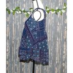 Altar'd State Crochet Blue Patchwork Sleeveless Blouse Top Size XS Flowy Photo 5