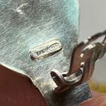 Italian Sterling Silver Gold Wire Accent Clip On Earrings Shell Fan Design Photo 5