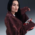 Nike NEW x Naomi Osaka Jacquard Kimono Jacket Burgundy Crush Streetwear Luxe Sm Photo 11