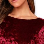 Lulu’s Burgundy Velvet bodycon dress, womens medium long sleeve low back mini Red Photo 4
