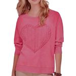 Style & Co acid wash hot pink heart sweatshirt, size XL Photo 2