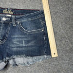 Red Rivet  Jean Shorts Size 7 Denim Cut Off Frayed‎ Raw Hem Thick Stitch Pockets Photo 3