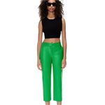 Babaton Aritzia  Command Cropped Vegan Leather Pant Size 4 In Gloss Green Photo 1