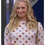 Rebecca Taylor La Vie Cream Jacquard Dot Sweater Small Photo 2