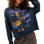 Daydreamer  Prince Purple Rain Graphic Crop Long Sleeve Shirt Top Size XS Photo 0