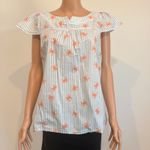 Modcloth  XL crab striped back button lightweight blouse top TS 2715 Photo 7