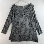 Chico's  Zenergy 2 US 12 14 L Tunic Top Cozy Animal Print Brushed Fleece Cowl Neck Photo 2