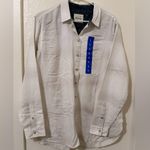 Jachs Girlfriend NWT White Button Up Shirt Wmns Large Flannel Pocket Lightweight Photo 2