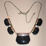 NY Brand Elegant Black and Silver Tone Statement Necklace Photo 0