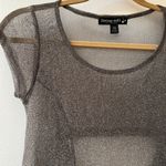Living Doll  | Metallic Top Back Cut Out XS Gray Silver Photo 1