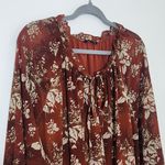 BloomChic Brown Leaf Print Midi Dress Size 26 Fall Wedding Guest Dress Photo 2