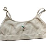 Primark  White Ribbed Palm Tree Embroidered Bralette Photo 1