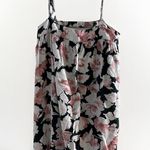 Abercrombie & Fitch  Floral Spaghetti Strap Mini Trapeze Dress 55% Linen Pocket S Photo 3