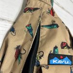 KAVU Rope Sling Bag Fish Hook Print Crossbody Backpack Tan Photo 5