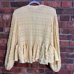 LPA  womens tie front crinkle fabric balloon sleeve Ainsley blouse yellow XS Photo 2