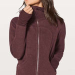 Lululemon  zip up Scuba Classic Cotton Fleece Heathered Bordeaux Drama‎ size 4 Photo 0