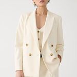 J.Crew Relaxed Double Breasted Blazer Jacket City Twill Viscose Navy US 2 NWT Photo 13