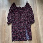Princess Polly Ezra Floral Print Midi Dress Puff Sleeve Size 12 Photo 1