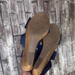 American Eagle Wedge Sandals Women's Size 8 Navy Blue Cork Platform Y2K Photo 3