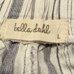 Bella Dahl  Women’s White & Blue Striped Linen Blend Drawstring Casual Shorts Photo 2
