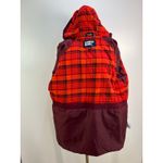 Lands' End Flannel Lined Coat Primaloft Hooded Red Burgundy Size XL Photo 3