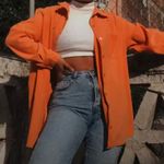 White Fox Boutique Orange Button Down Shirt  Photo 5