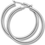 2’’ Silver Chunky Hoop Earrings Photo 3