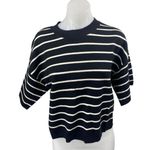 Abercrombie & Fitch Black White Striped Short Sleeve Crew Neck Sweater Top Sz M Photo 0