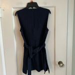 MM.LaFleur  Womens Sleeveless Textured Top Navy  Size 4 McCarthy Jacquard Cotton Photo 10