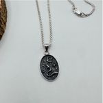 925 Sterling Silver Snake Moon Pendant Necklace Photo 2