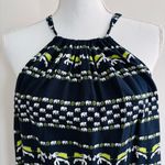Crown & Ivy elephant print Black and Green halter top Size XL Photo 2