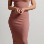 Pink Rose DRESS FORM Knit Midi Dress in Rose (SMALL) Photo 0
