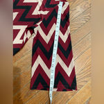 Tacera  Burgundy and Cream Zigzag Top Photo 5