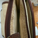 Strada Woven Crossbody Bag‎ Brown Trim Small Purse Shoulder Bag Tan Photo 11
