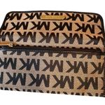 Michael Kors Austin Flat Continental Wallet Light Brown Black Monogram Photo 1