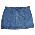 Altar'd State Altar’d State Medium Wash Denim Zip Front Mini Skirt Size Large Clubbing Twee Photo 1